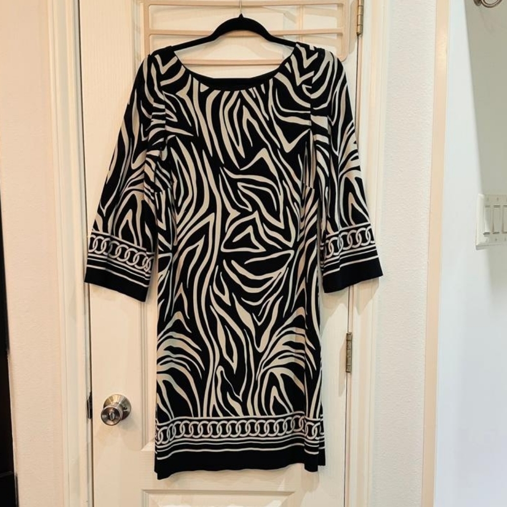 Dress Black & White Zebra Print Shift Dress